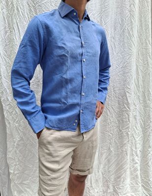 Camicia "Norvegia" - 100% canapa - colore Indaco