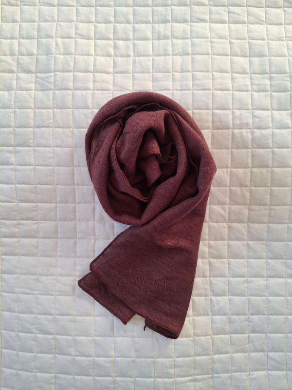 Sciarpa unisex - in canapa - misura piccola - colore cioccolato - n.118