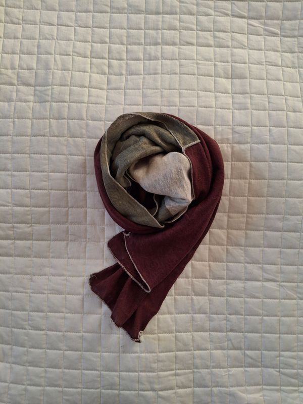 Sciarpa unisex - in canapa - misura piccola - mix colori (beige,oliva,cioccolato) - n.109