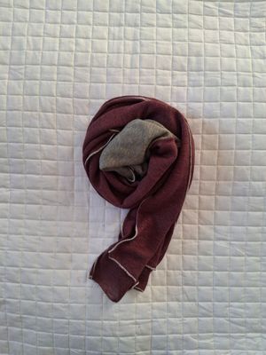 Sciarpa - 100% canapa - misura media - colore cioccolato/oliva - n.110