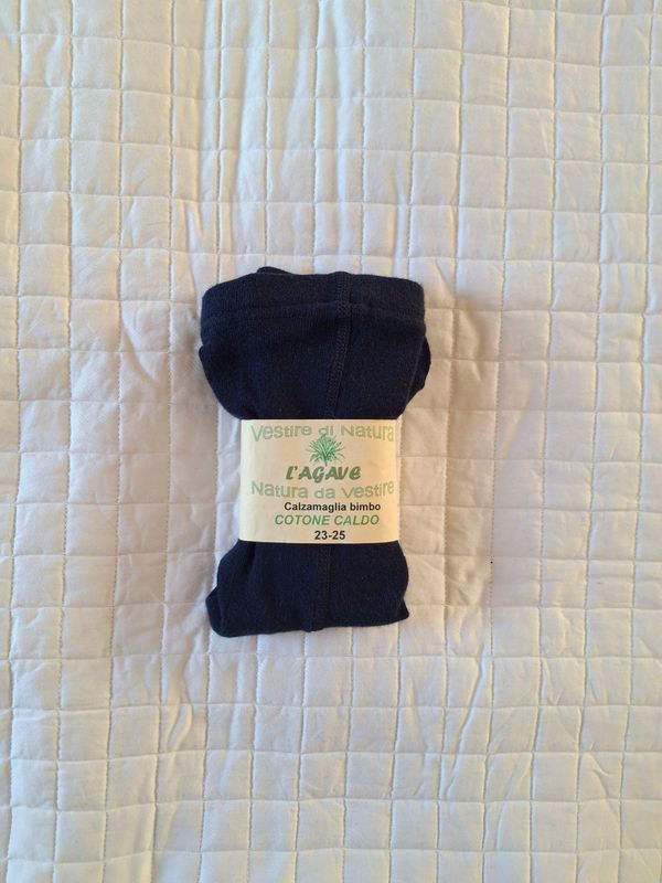 Calzamaglia bimbo/a - cotone biologico - colore blu notte