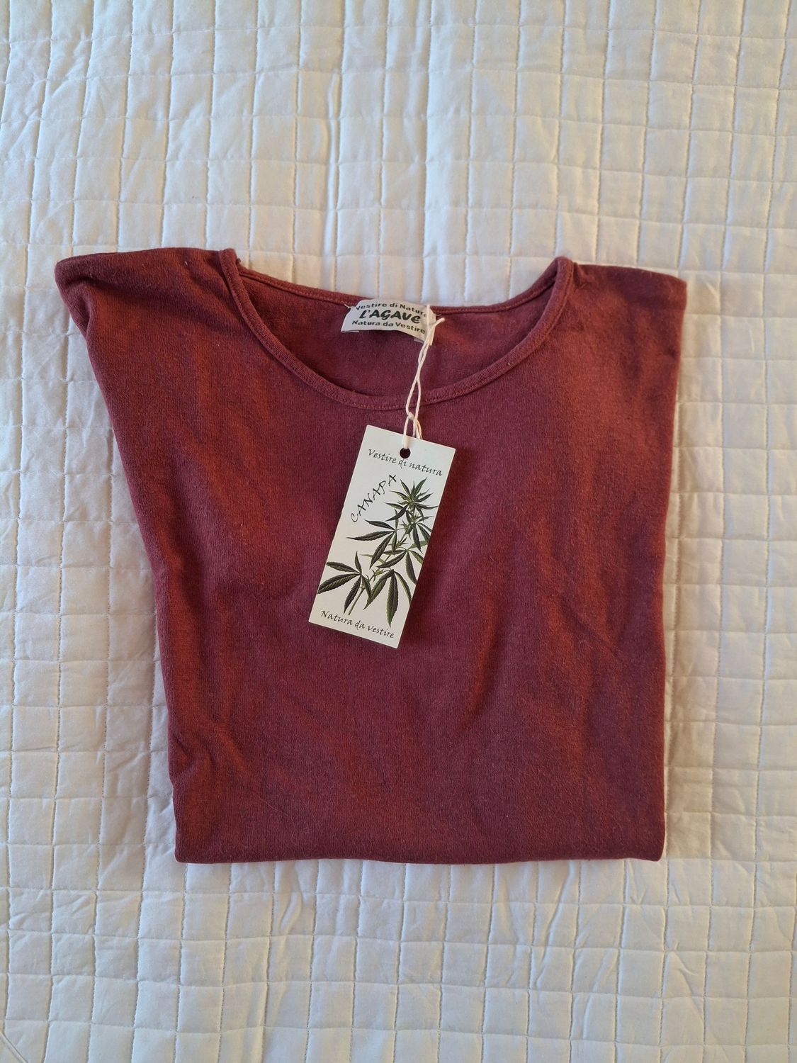 Maglia unisex - Canapa e cotone bio - colore vinaccia