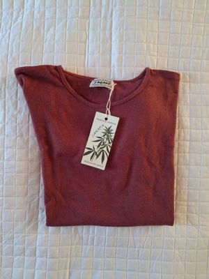 Maglia unisex - Canapa e cotone bio - colore vinaccia