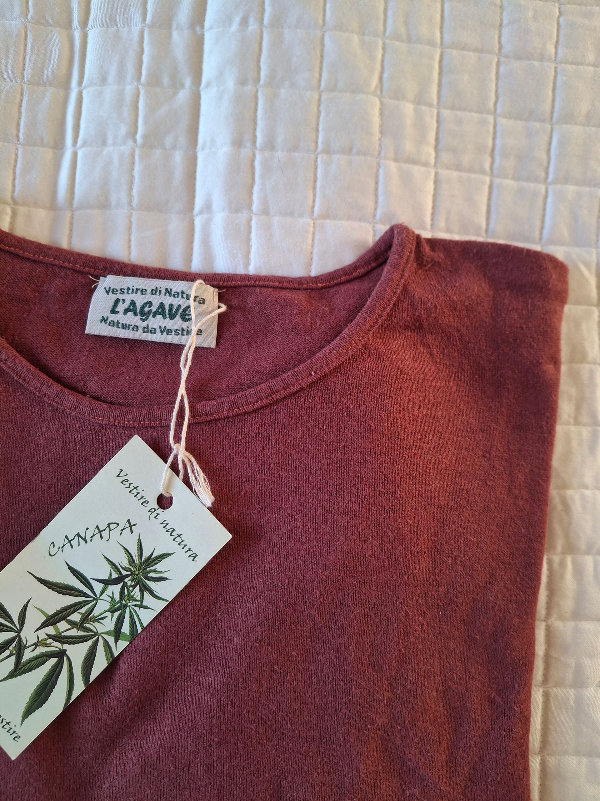 Maglia unisex - Canapa e cotone bio - colore vinaccia