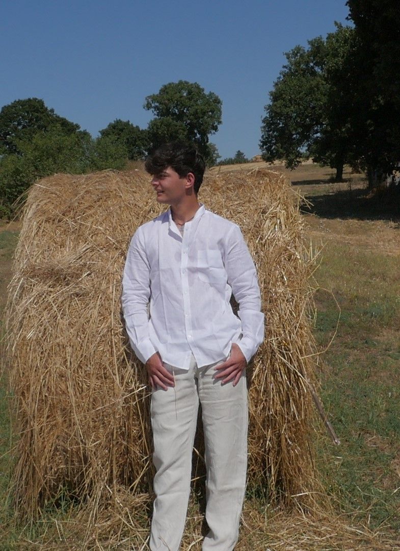 Camicia Camicia "Portogallo" - 100% lino - colore bianco classico