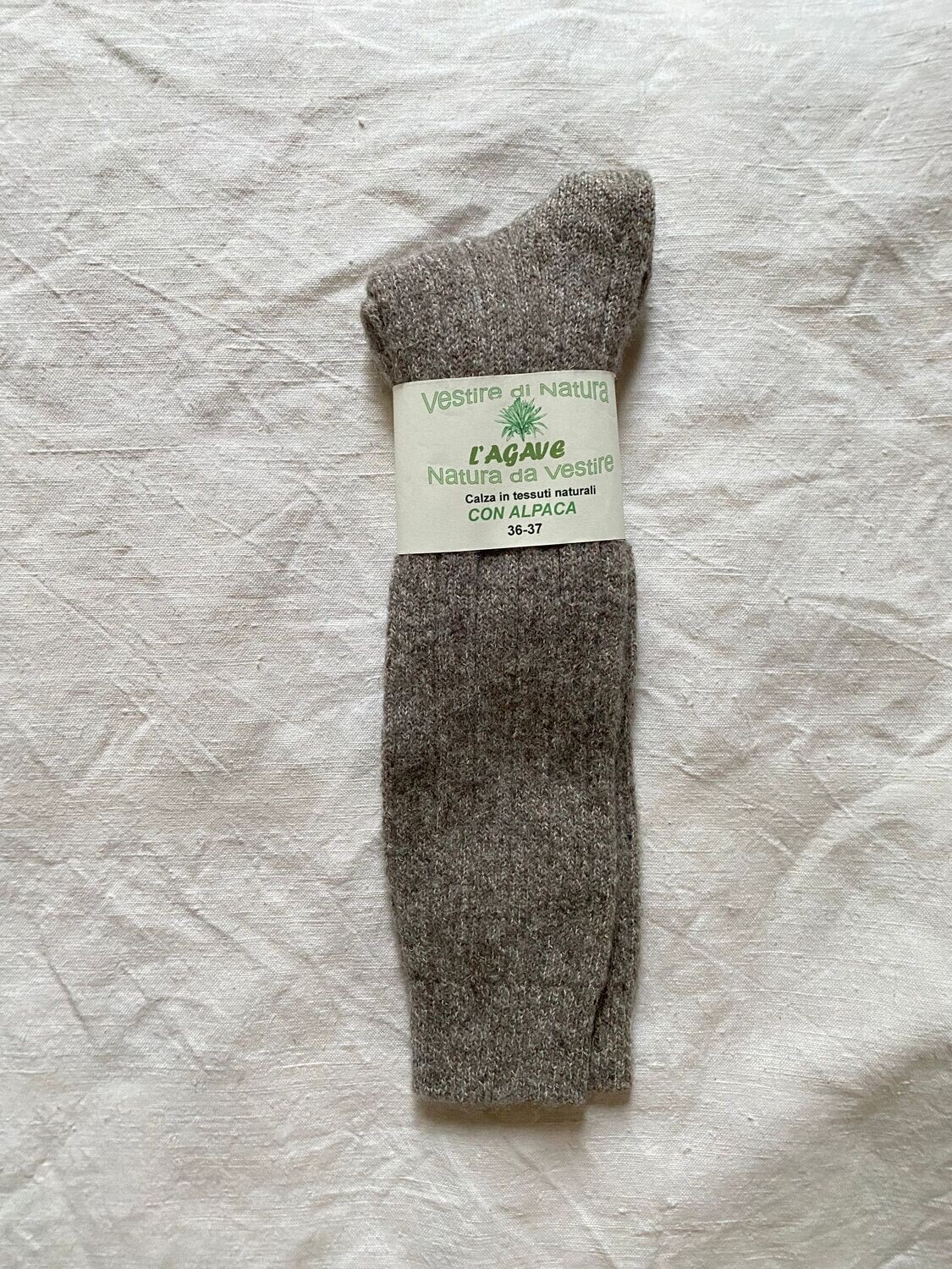 Calza  adulto - lana di alpaca "media pesantezza" - colore naturale - lunga (calzettone)