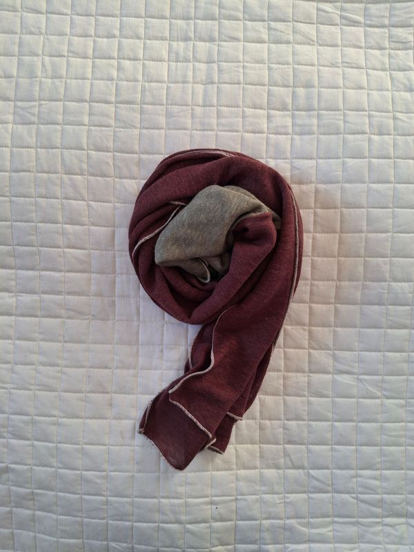 Sciarpa - 100% canapa - misura grande - colore cioccolato/oliva - n.110