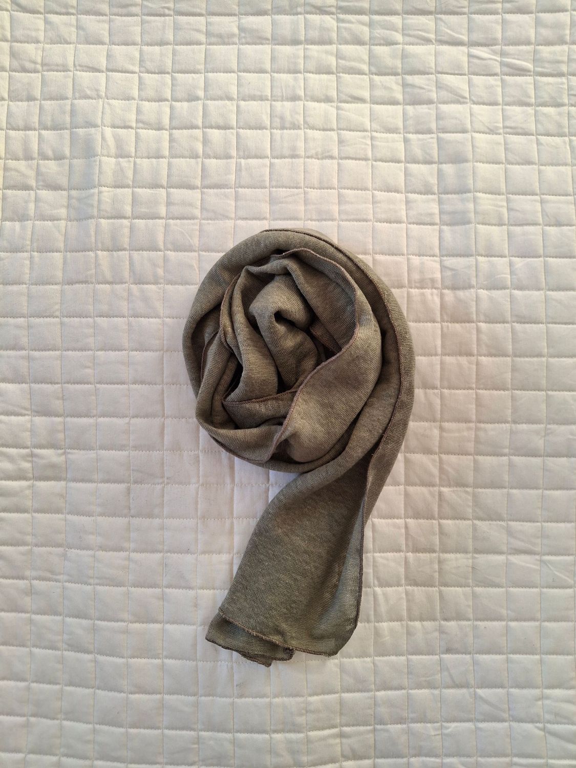 Sciarpa unisex - 100% canapa - misura media - colore verde oliva - n.109