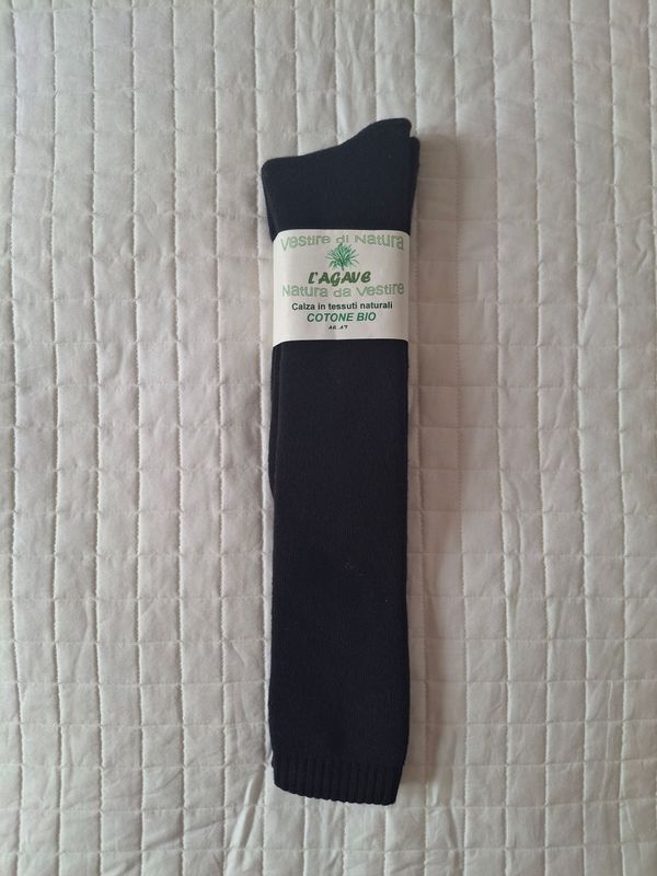 Calza adulto - caldo cotone - colore nero - lunga (calzettone)