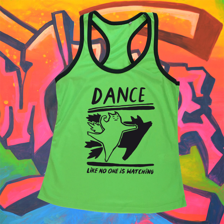 Sporty Shirt "Dance like no one is watching" Green