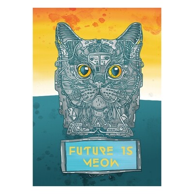 &quot;Future is Meow&quot; Postcard