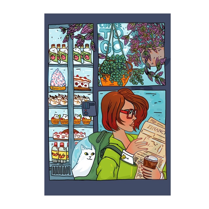 &quot;Coffee to go&quot; Postcard