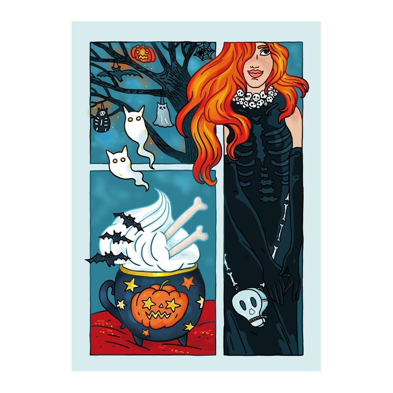 &quot;Halloween Girl&quot; Postcard
