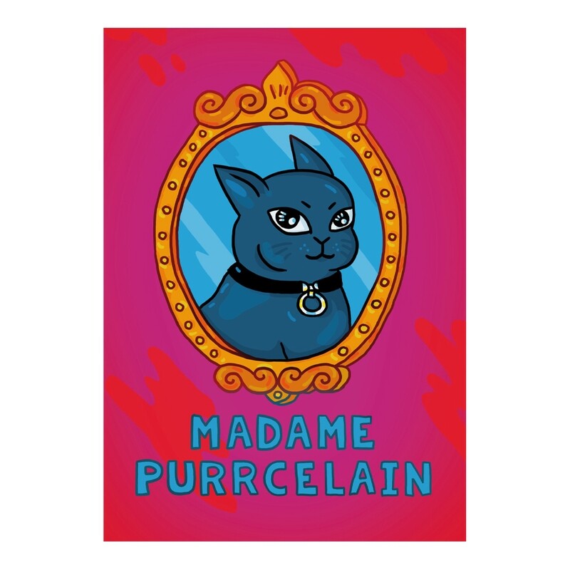 &quot;Madame Purrcelaine&quot; Postcard