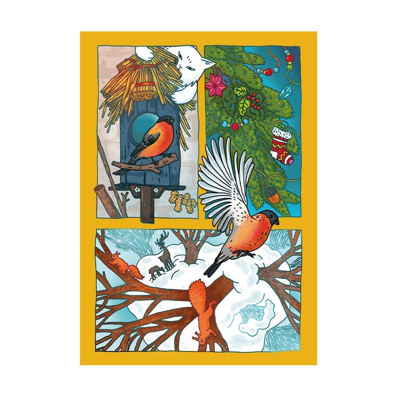 &quot;Winter Birds&quot; Postcard