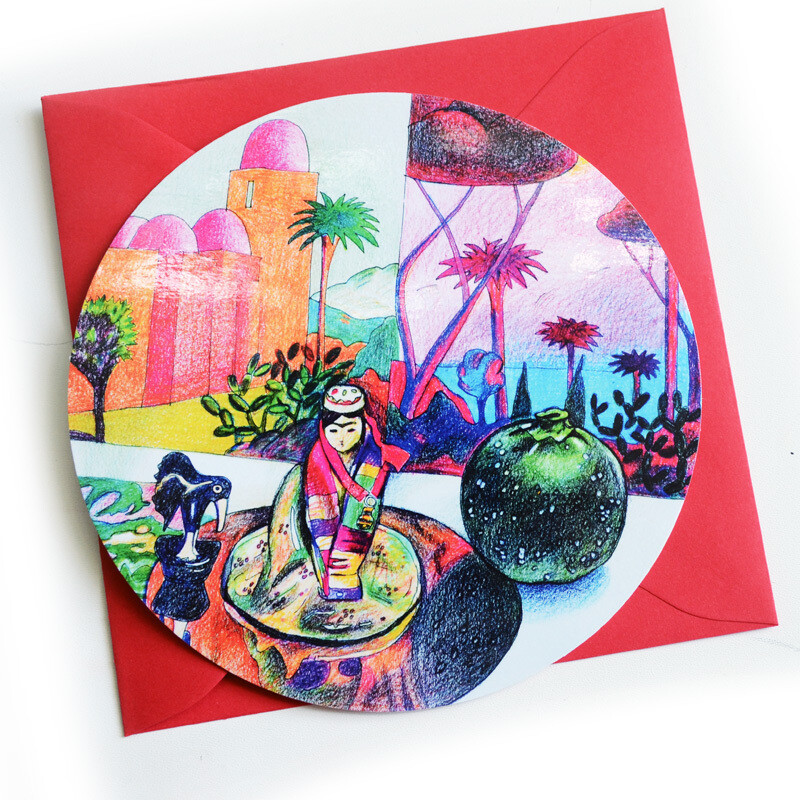 Round Postcard by Svetlana Frank