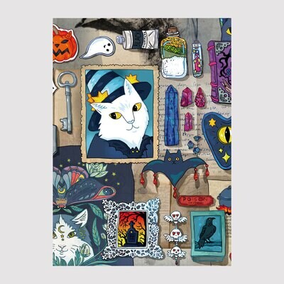 &quot;Halloween Cat&quot; Postcard