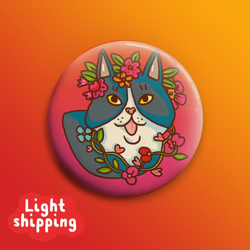 &quot;Sunny Cat&quot;  Button 50mm