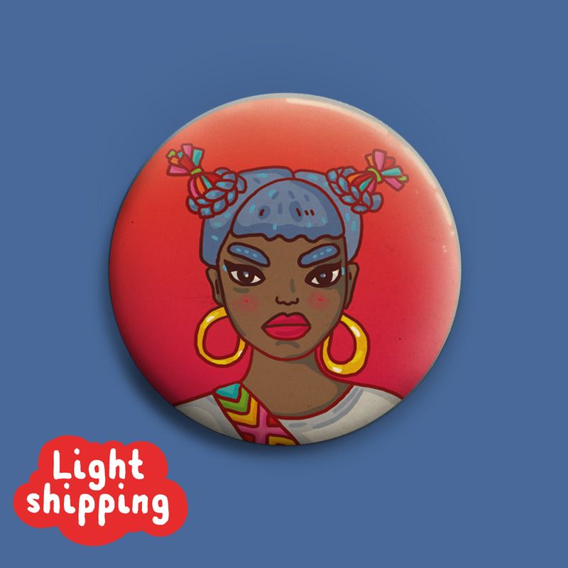 &quot;BLN CTY GRL&quot;  Button 50mm