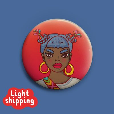 &quot;BLN CTY GRL&quot;  Button 50mm