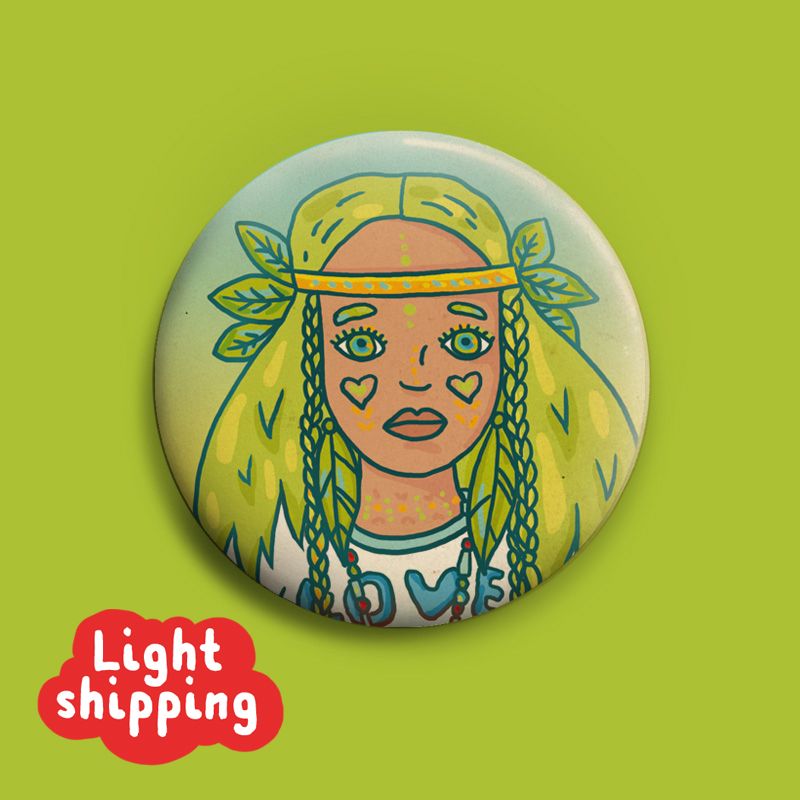 &quot;BLN CTY GRL&quot;  Button 50mm