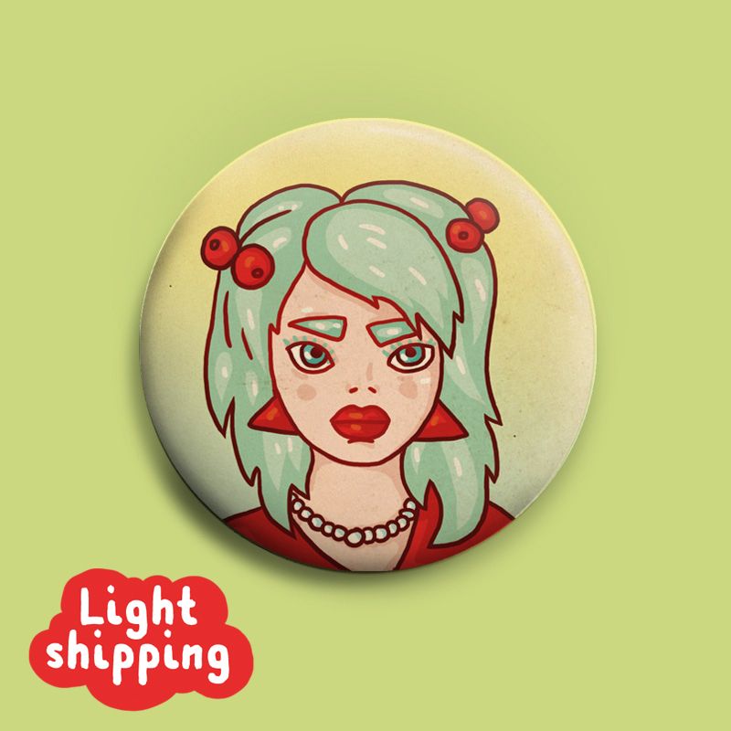 "BLN CTY GRL"  Button 50mm