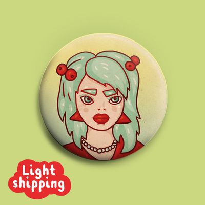 &quot;BLN CTY GRL&quot;  Button 50mm