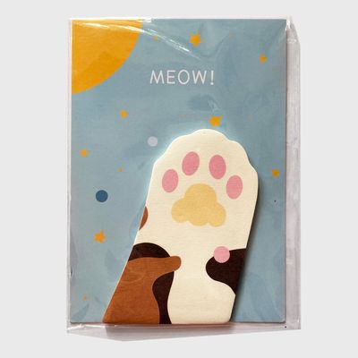 Sticky notes cat paw