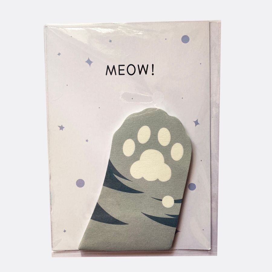 Sticky notes cat paw