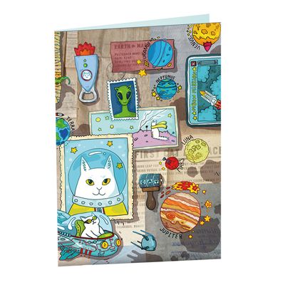 &quot;Cats in Space&quot; Postcard