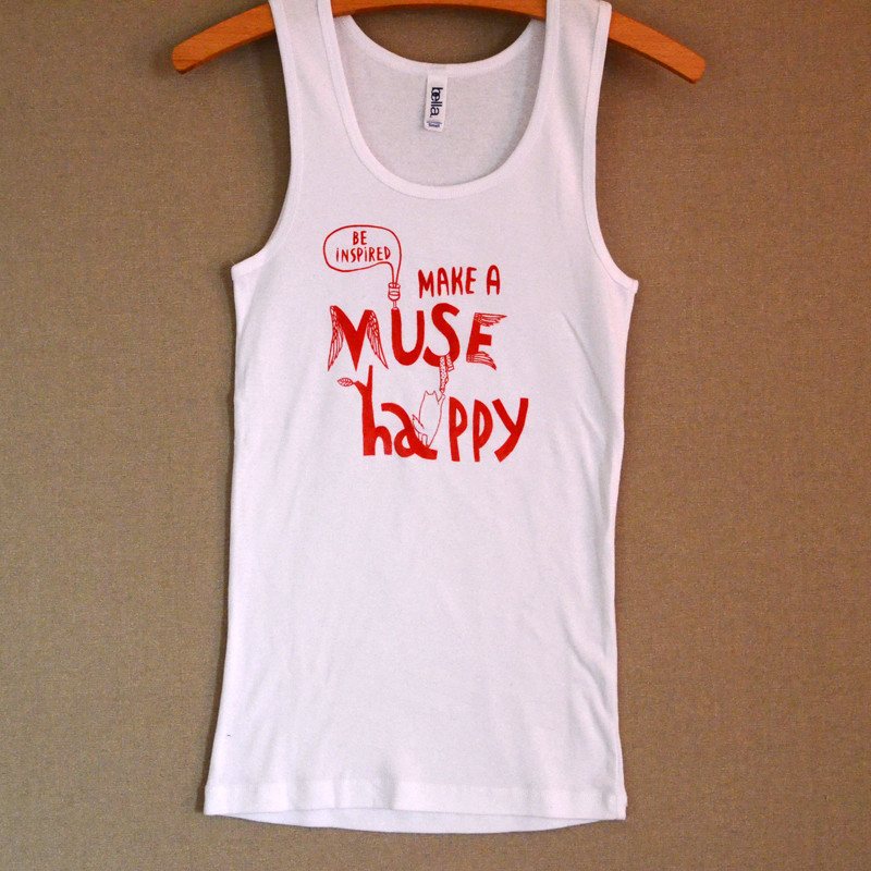 Shirt "Make a Muse happy" white