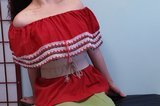 Blusa campesina tricolor roja