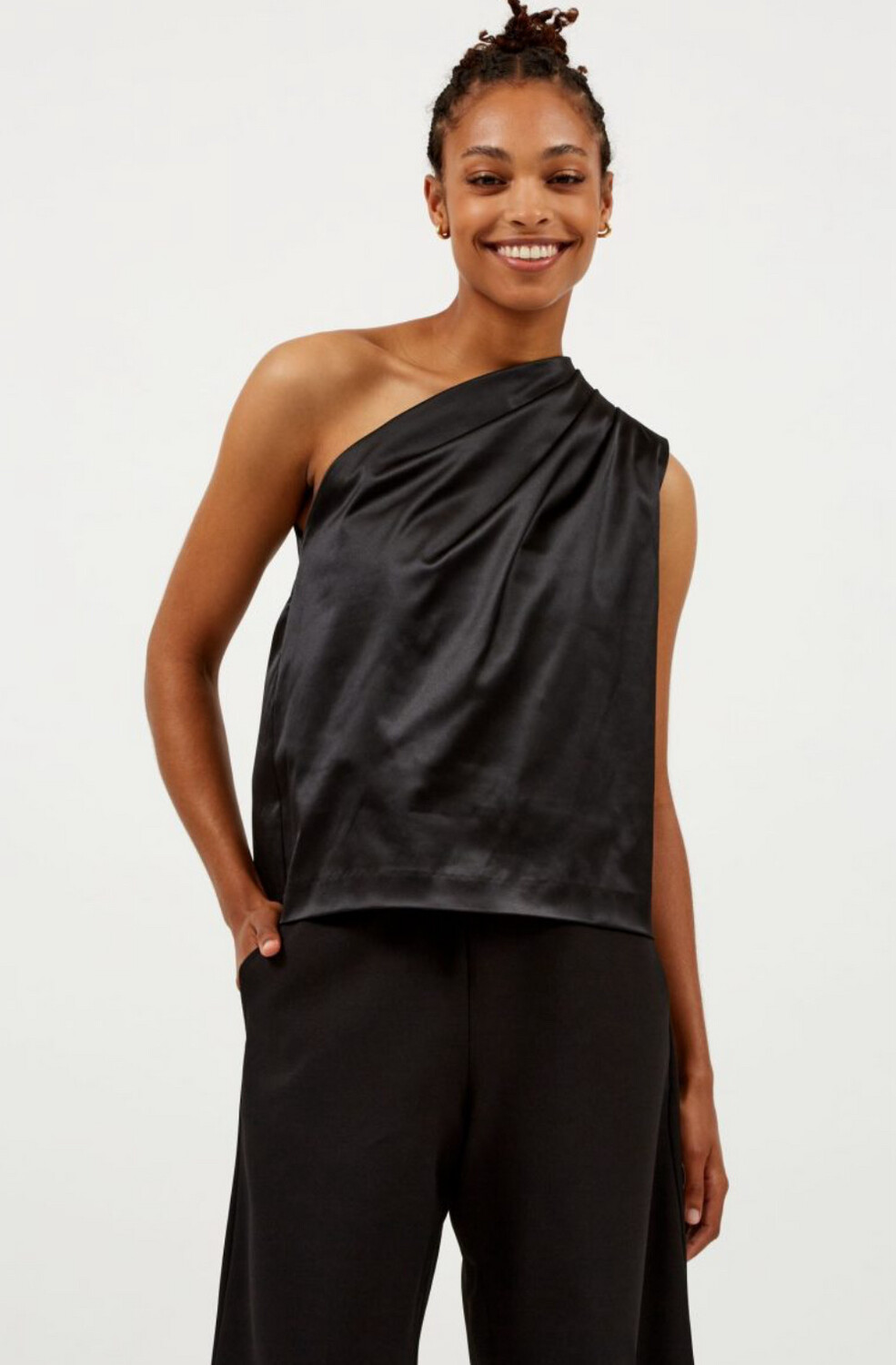 Julie Top Shiny Cotton Black SEA ME HAPPY