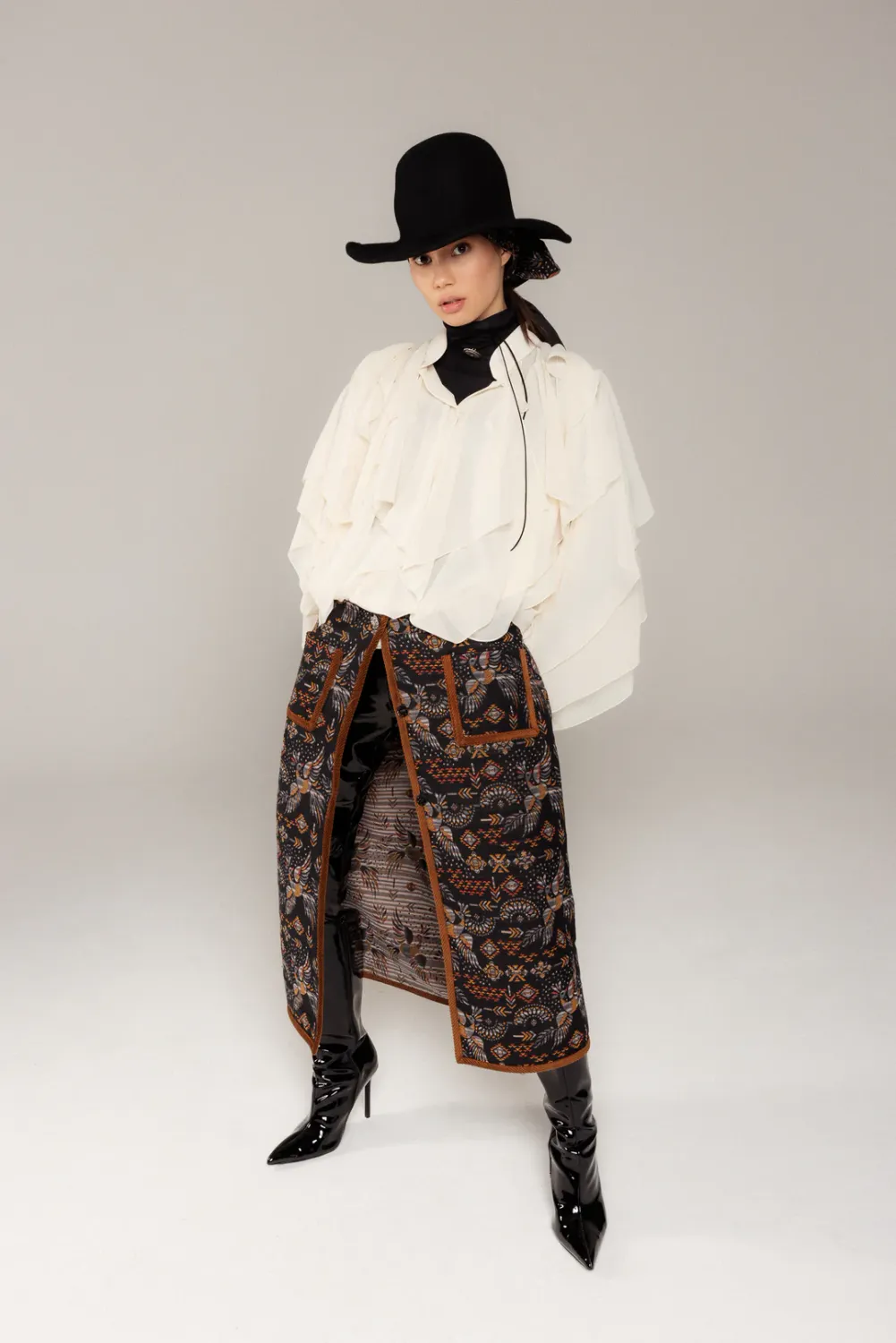 BABA SHIRT WITH RUFFLES ECRU AVDW