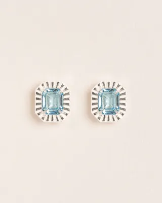 Stud earrings with Aquamarine crystal W&amp;H