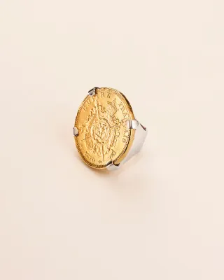 Large coin ring in silver W&amp;H