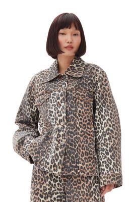 Leopard Print Denim Jacket GANNI