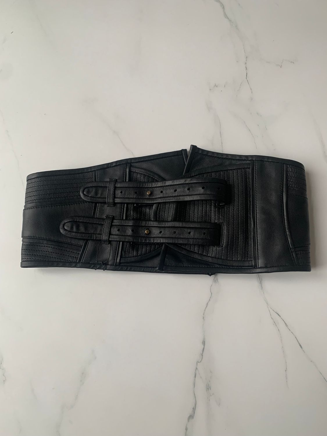 Black Leather Belt AVDW