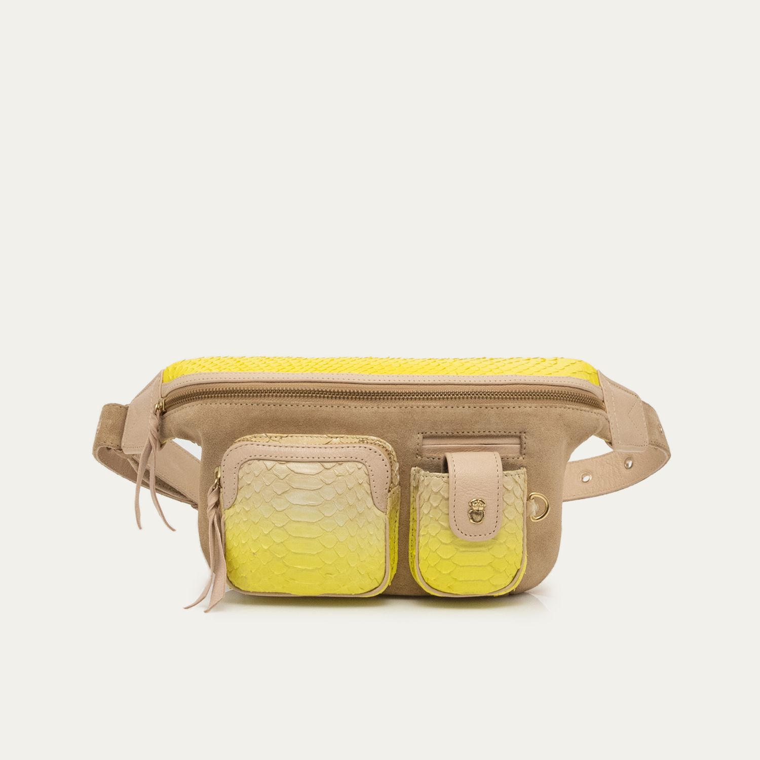 SAC BANANE ROMEO Python Jaune Mais CLARIS VIROT