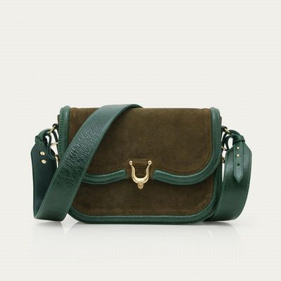 SAC MINI MANON Suede Vert Bronze CLARIS VIROT
