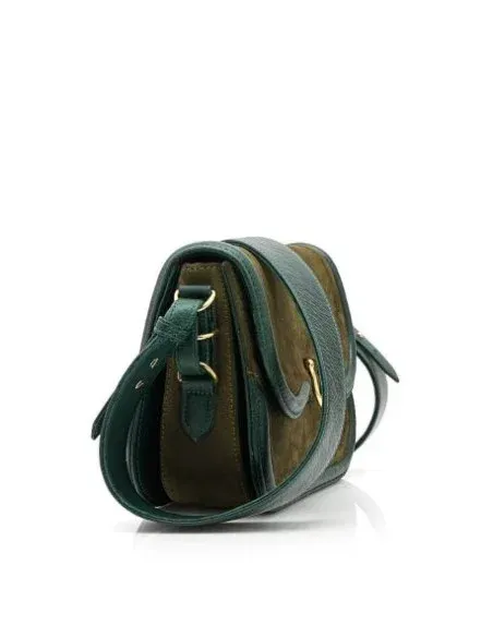 SAC MINI MANON Suede Vert Bronze CLARIS VIROT