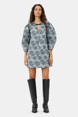 Botanical Jacquard A-shaped Mini Dress GANNI