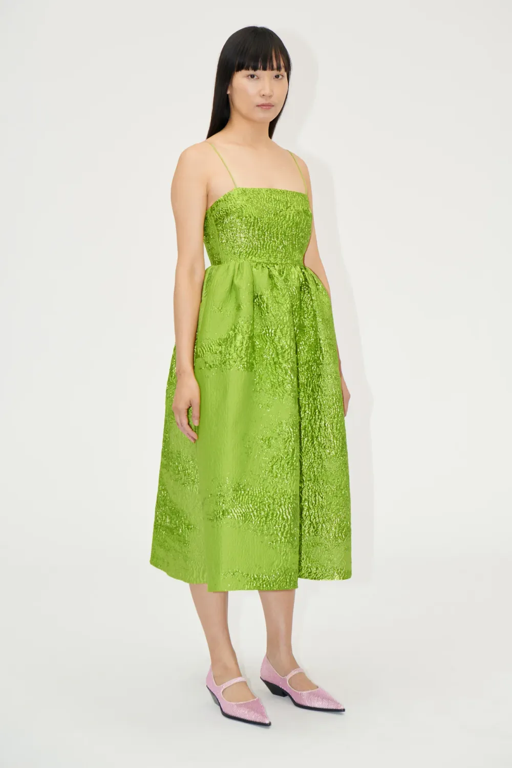 Voluminous Gathered Midi Dress STINE GOYA