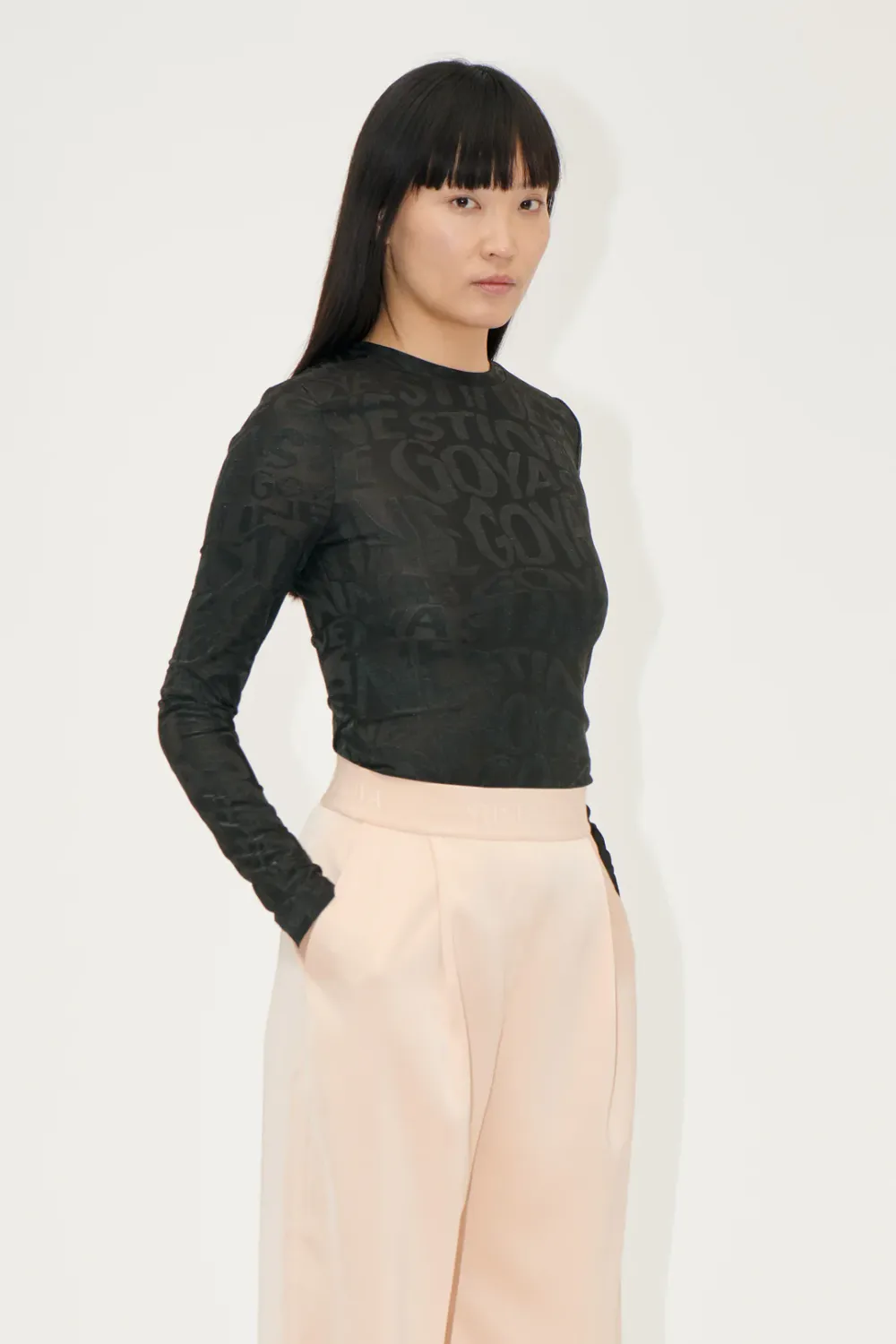 Elastic Long Sleeve Top STINE GOYA