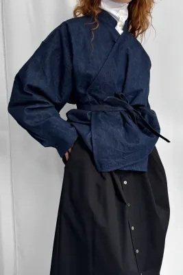 Enveloping Denim Top JANUE