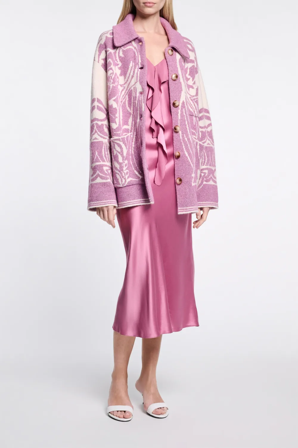 SECRET GARDEN CARDIGAN lilac white DOROTHEE SCHUMACHER
