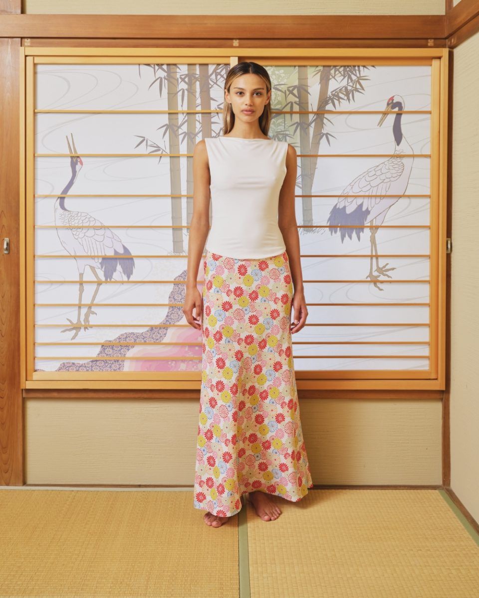 Scarlett Skirt Flowers - white SEA ME HAPPY