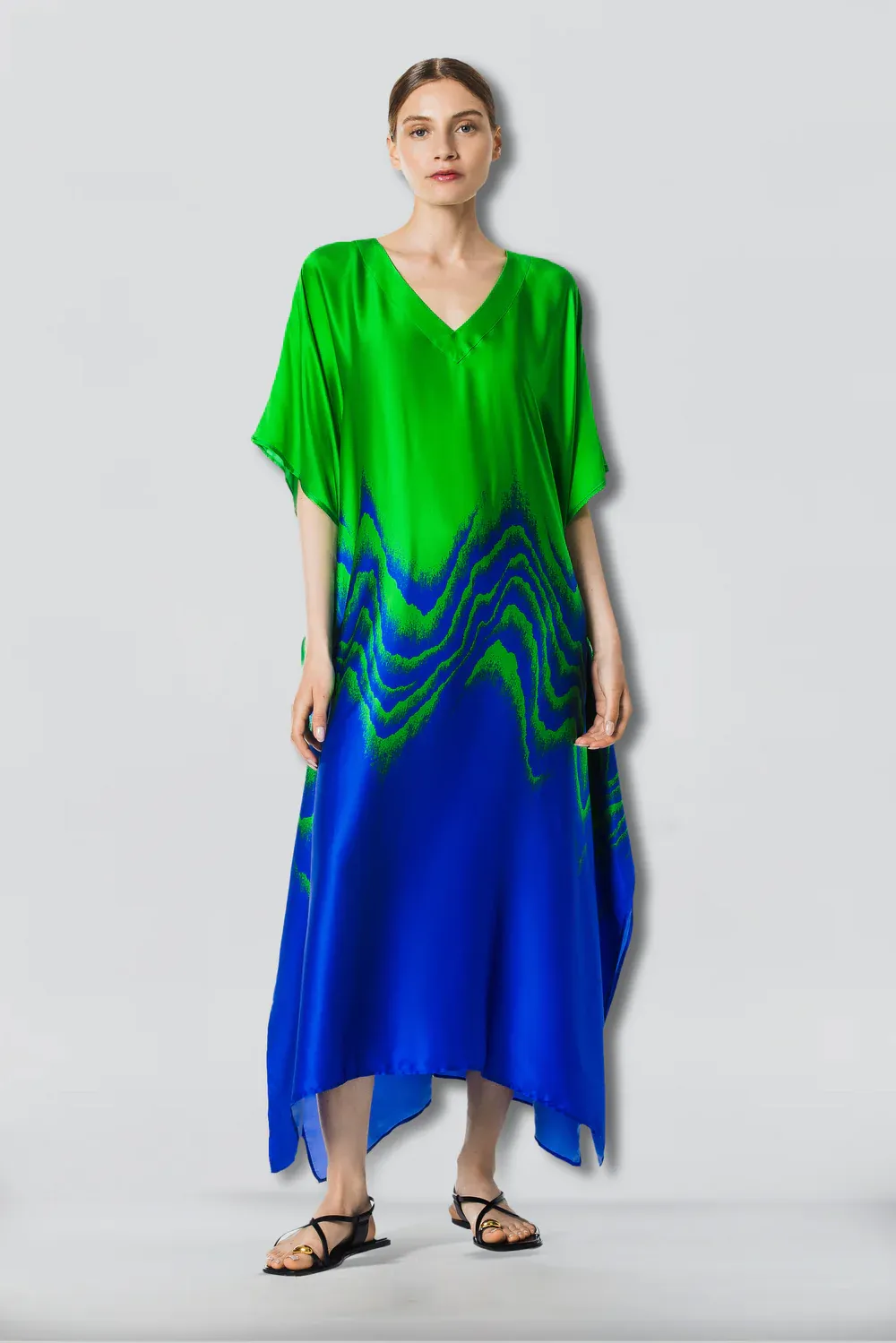 FRIDA WAVES KIMONO - green/blue CELLA BLUE