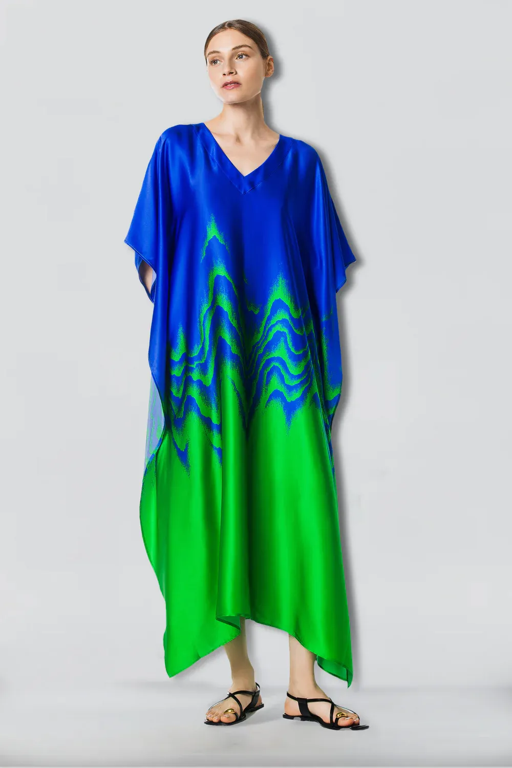 FRIDA WAVES KIMONO - blue/green CELLA BLUE