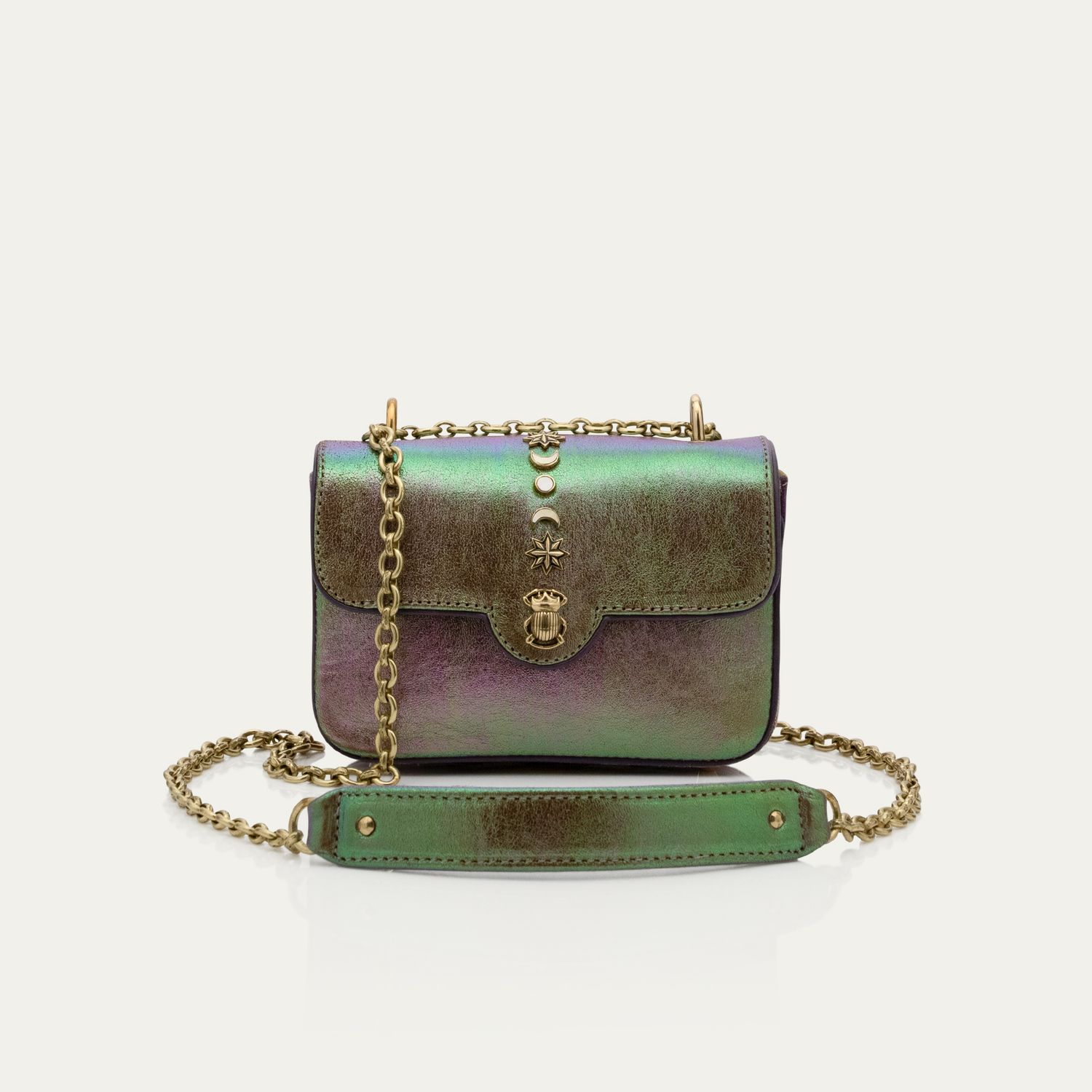 Sac Cuir Mini Ava Lune Alec Rivets En Nacre CLARIS VIROT
